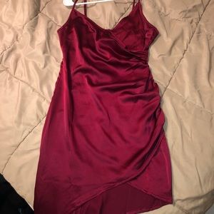 A-line satin dress